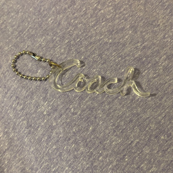 Coach Accessories - Coach Clear Script Keychain - Transparent with Silver Chain